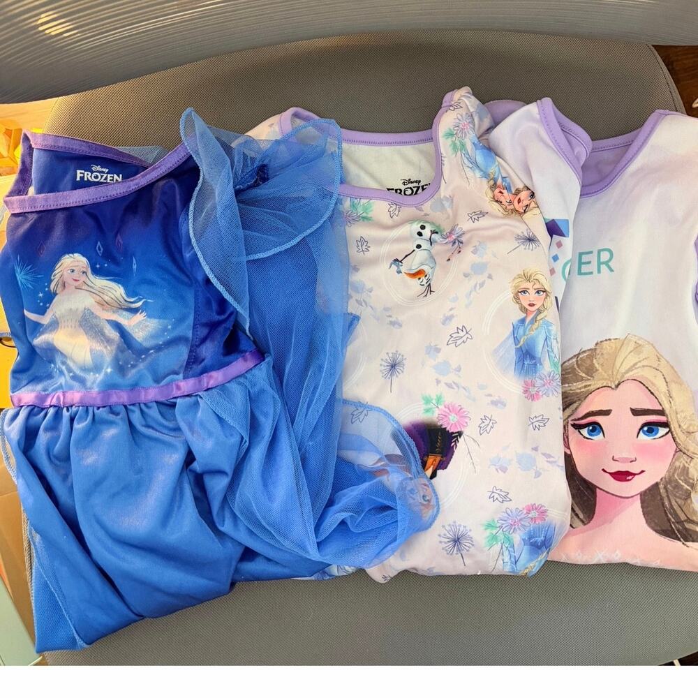 Disney Frozen Girls 3 Nightgown Bundle size 5T/6